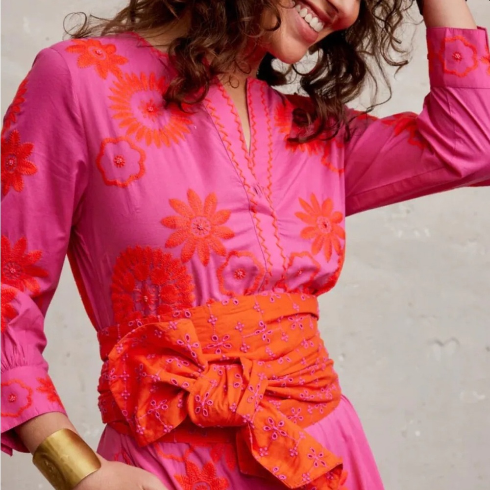nimo with love Azurite Flower Embroidered Dress - Picture 2 of 7